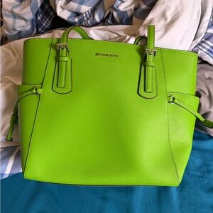 Michael Kors Bright Green Tote Bag Large